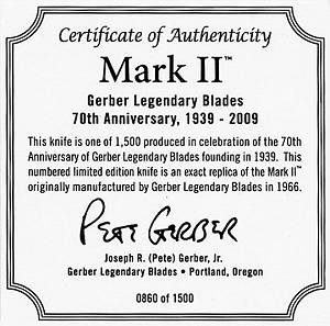 [70th. Anniversary COA ]