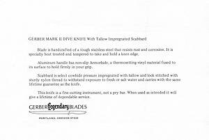 [Dive Knife Sheet ]